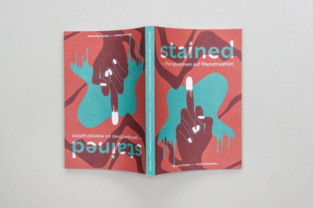 Stained zine page celebrating menstrual visibility and expression