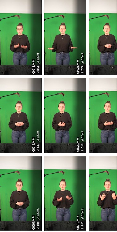 Screenshot aus der Videobearbeitungsoberfläche mit Clips