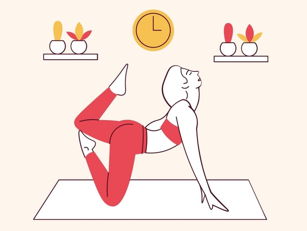 Woman practicing yoga at home in a peaceful space