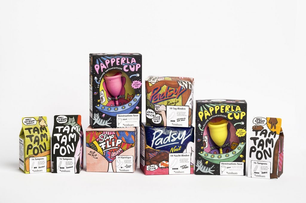 Einhorn team group photo showcasing gender-inclusive period products